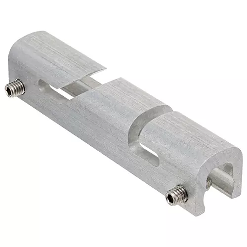 product image featuring a Metal Exteriors Snow Clamp in natural aluminum finish